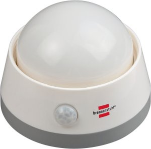 LED-Nachtlicht/ Orientierungslicht NLB 02 BS mit Infrarot-Bewegungsmelder (sanftes Licht inkl. Push-Schalter und Batterien) - weiß
