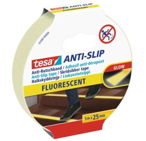 tesa® Anti-Rutschband Fluoreszent - 25 mm Breite - fluoreszierend